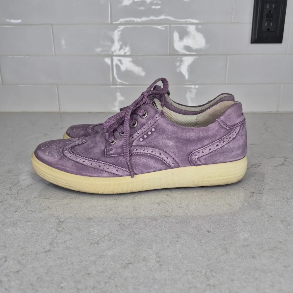 Ecco Hydromax Wingtip Womens Golf Shoes Purple‎ Size 39 Extra Width